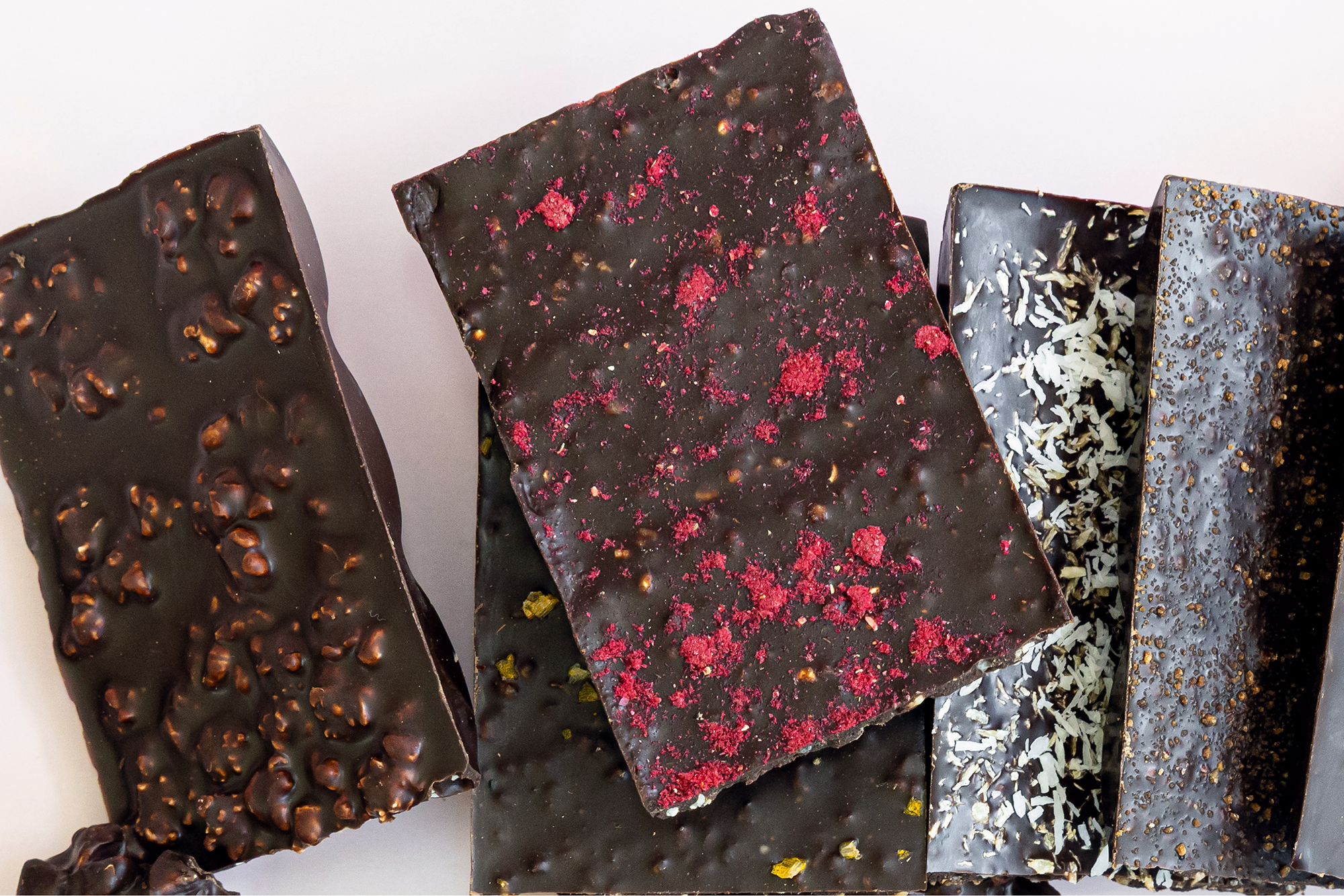 Belovd Chocolate bars from above